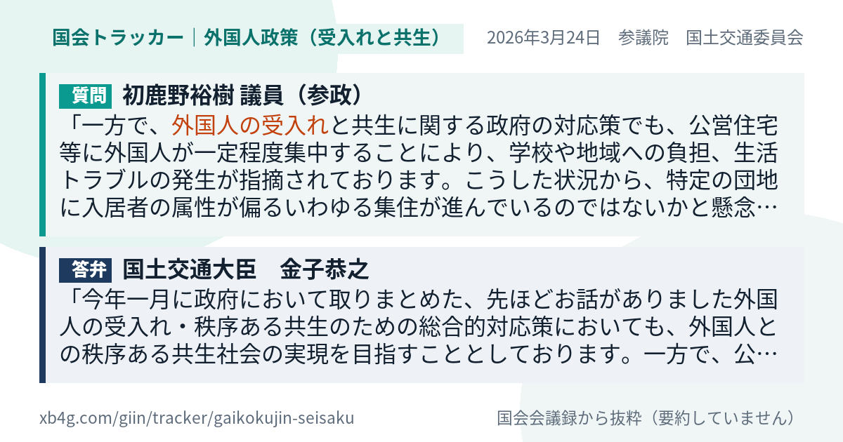 質問と答弁のカード