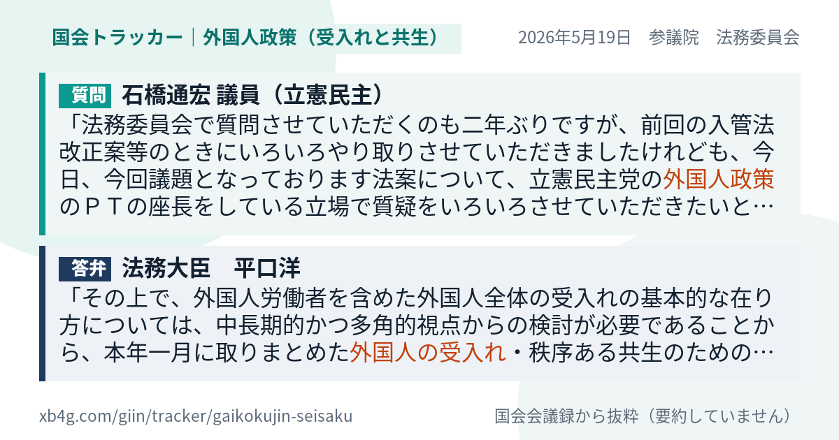 質問と答弁のカード