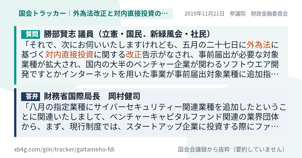 質問と答弁のカード