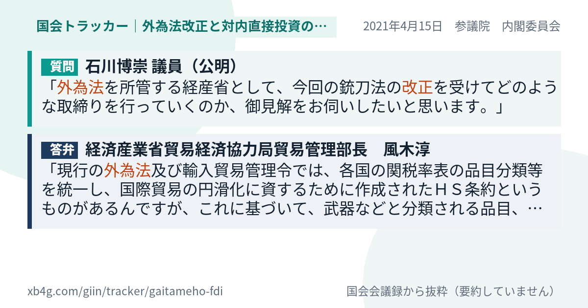質問と答弁のカード