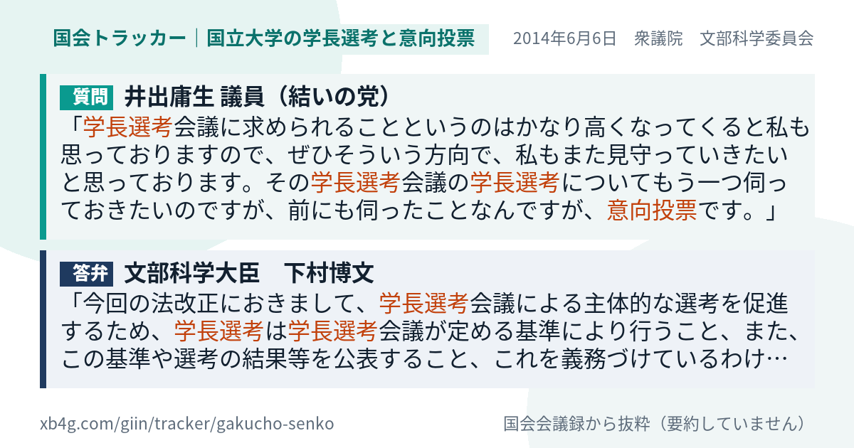質問と答弁のカード