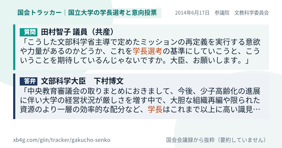 質問と答弁のカード