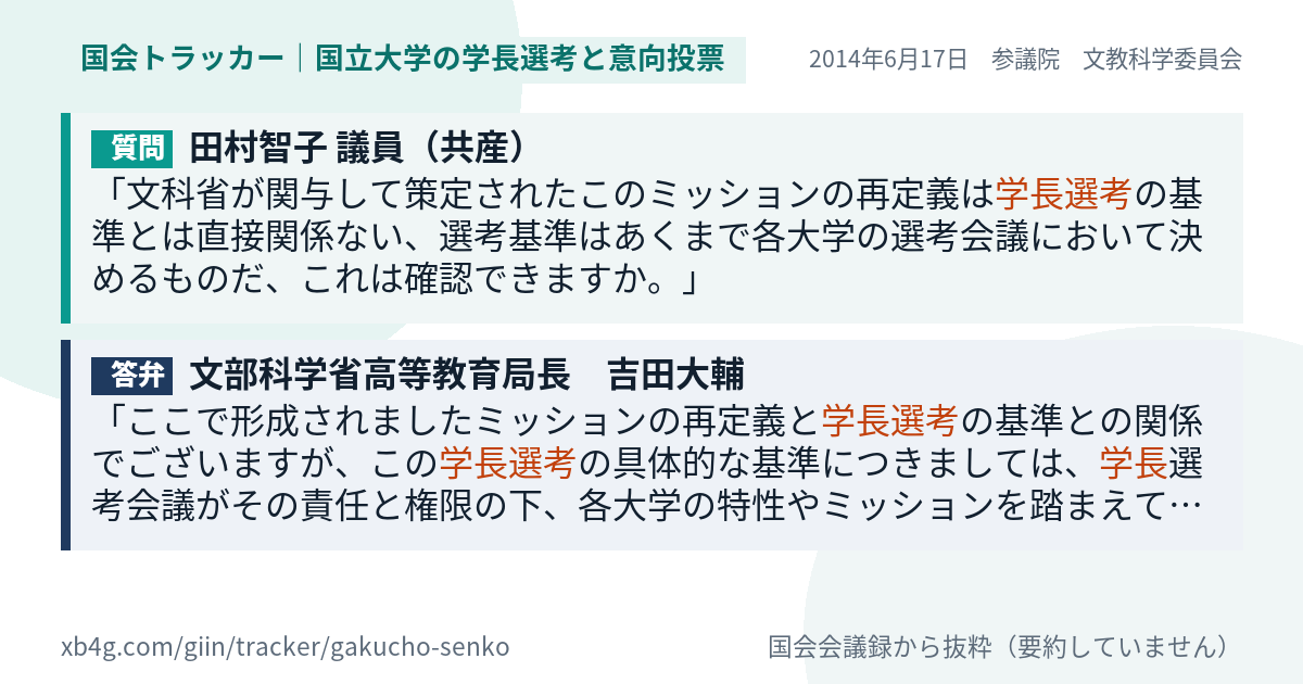 質問と答弁のカード
