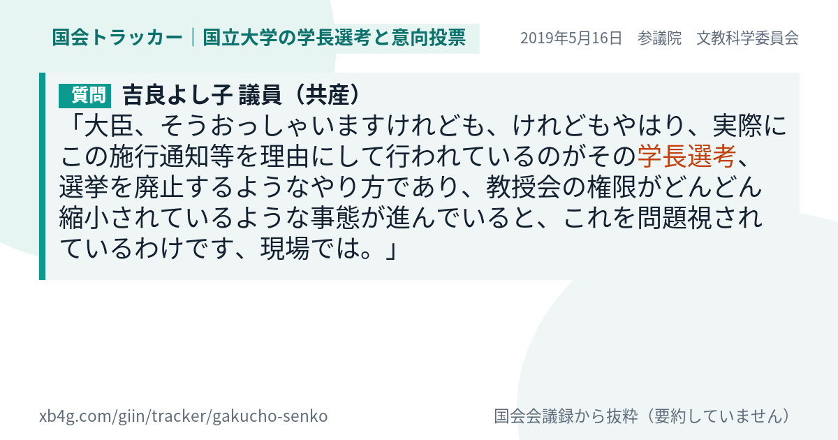 質問と答弁のカード