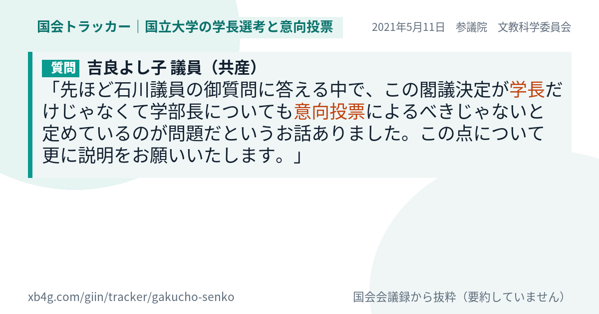 質問と答弁のカード