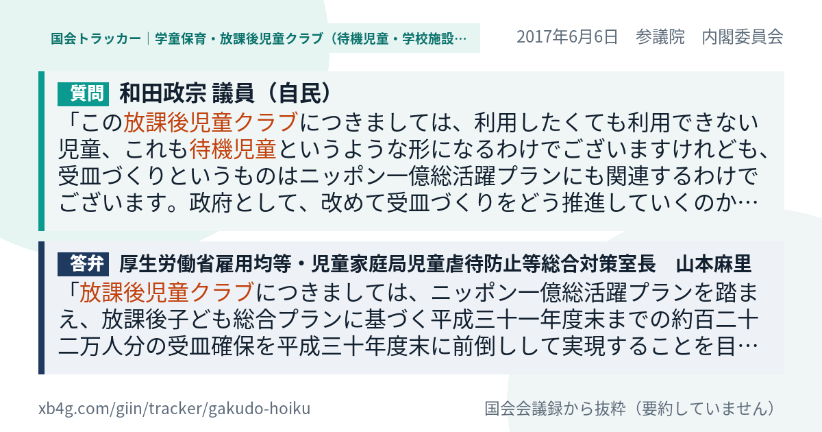 質問と答弁のカード