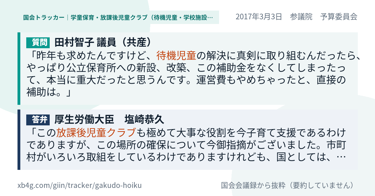 質問と答弁のカード