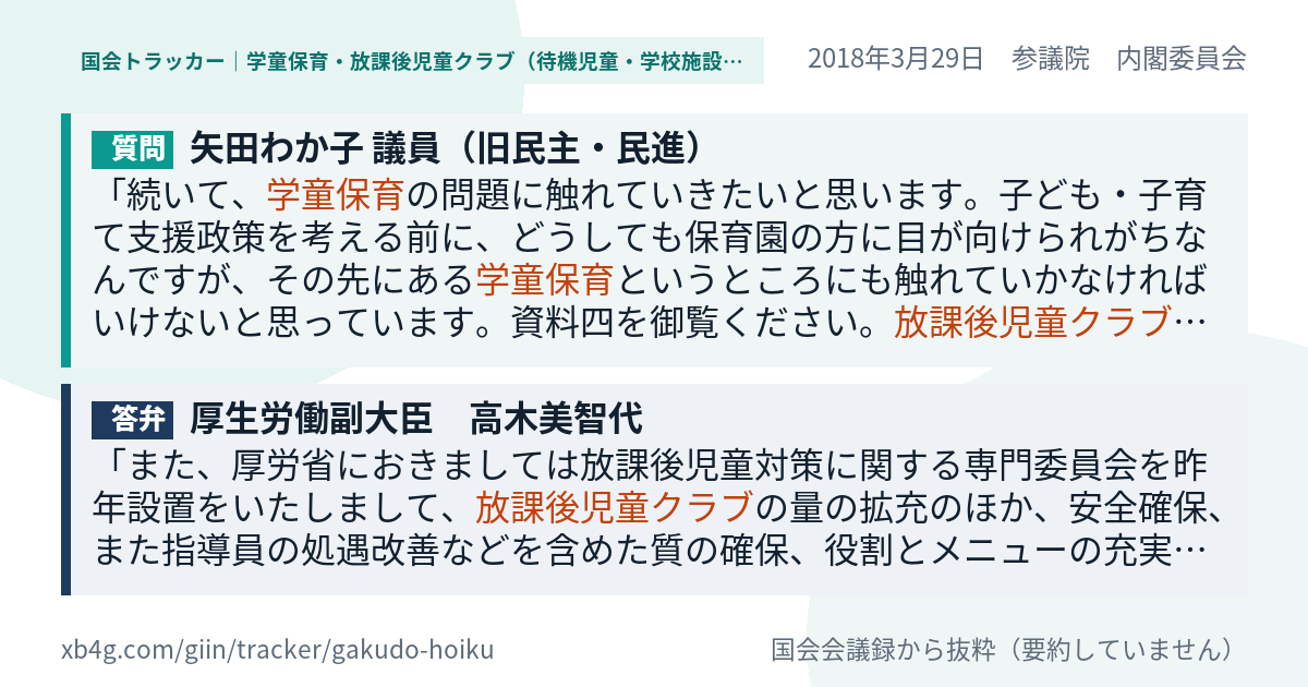 質問と答弁のカード