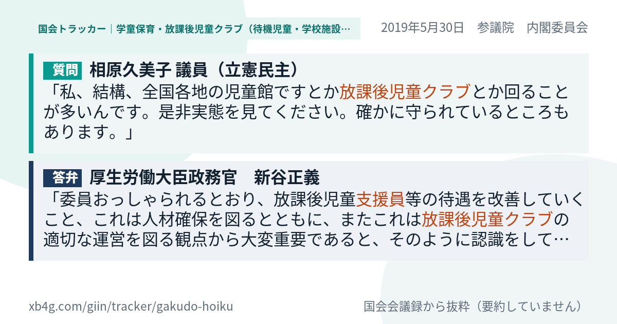 質問と答弁のカード