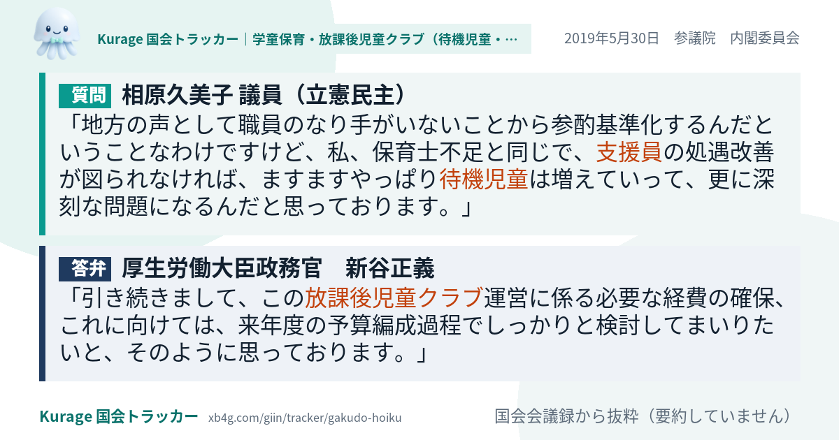 質問と答弁のカード