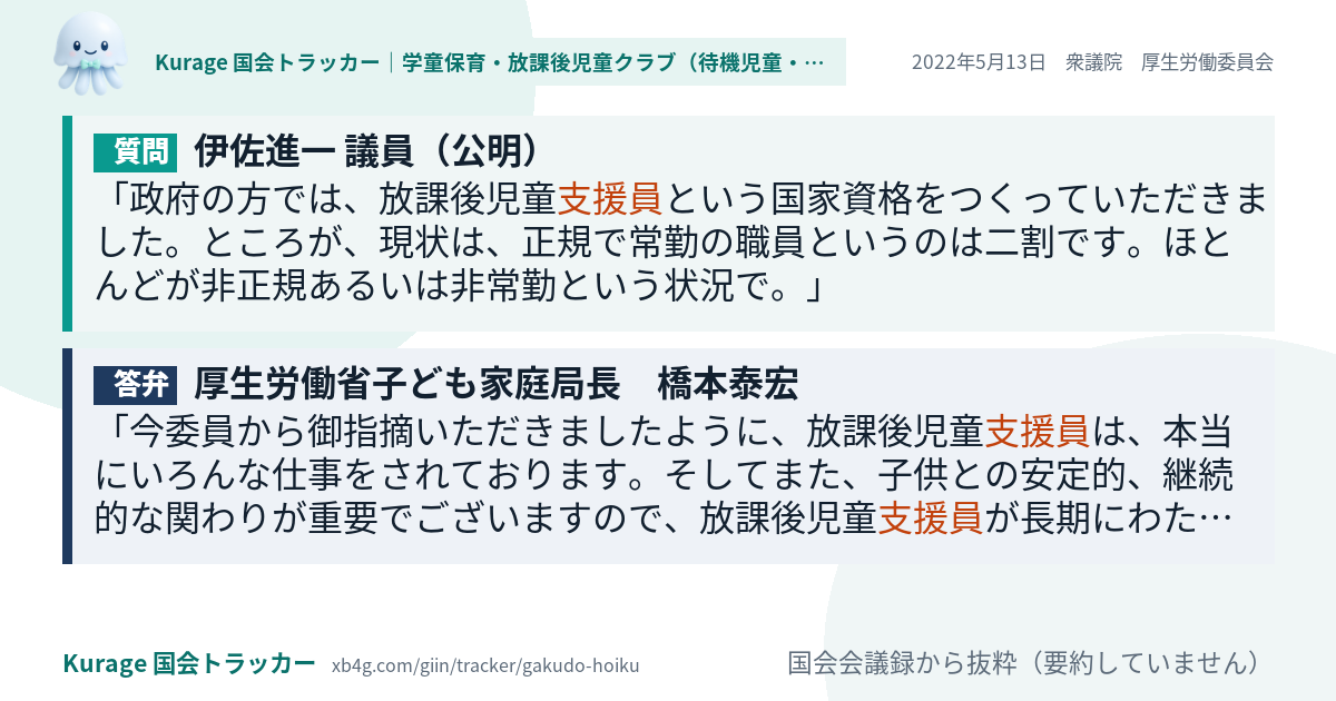 質問と答弁のカード