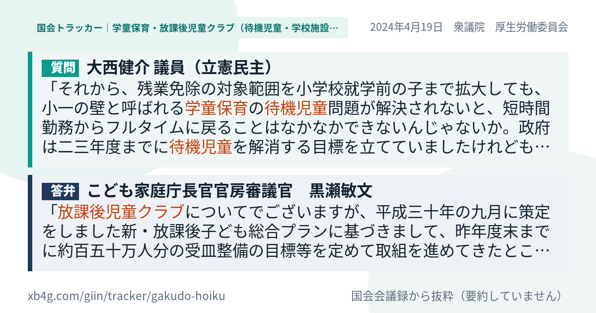 質問と答弁のカード
