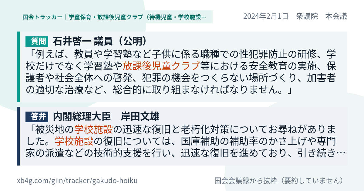 質問と答弁のカード