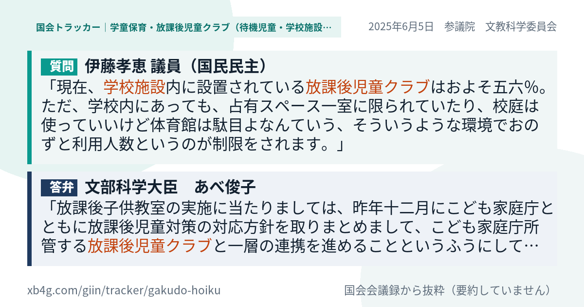 質問と答弁のカード