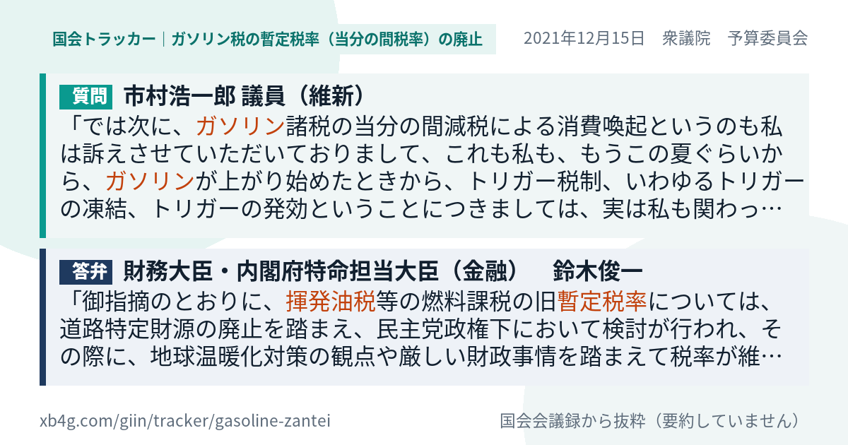 質問と答弁のカード