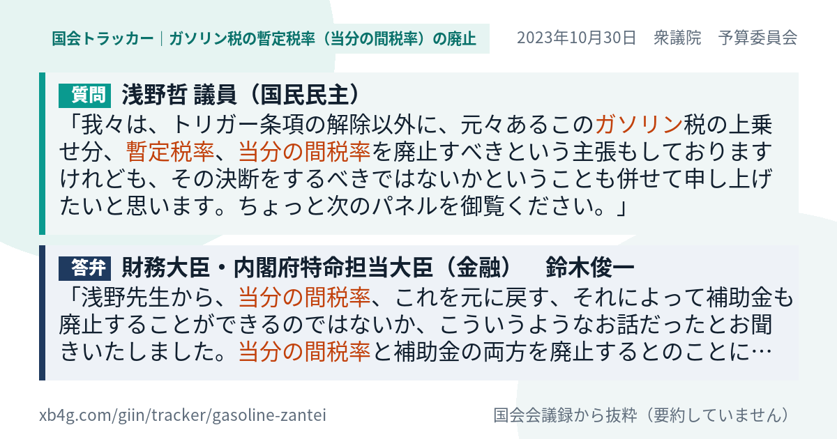 質問と答弁のカード