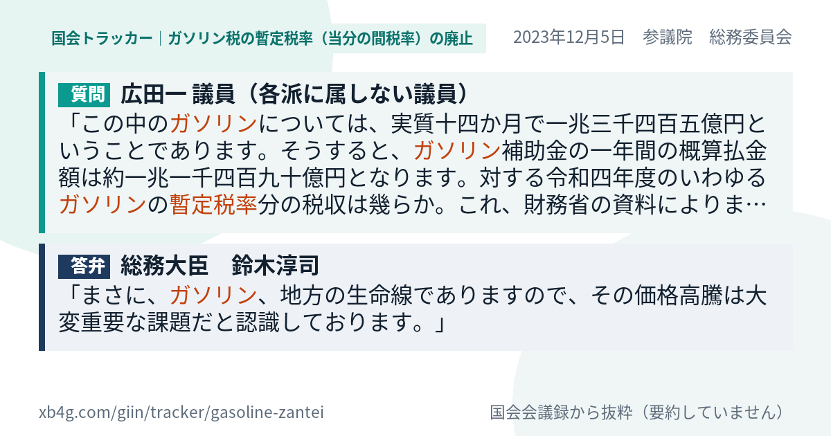 質問と答弁のカード