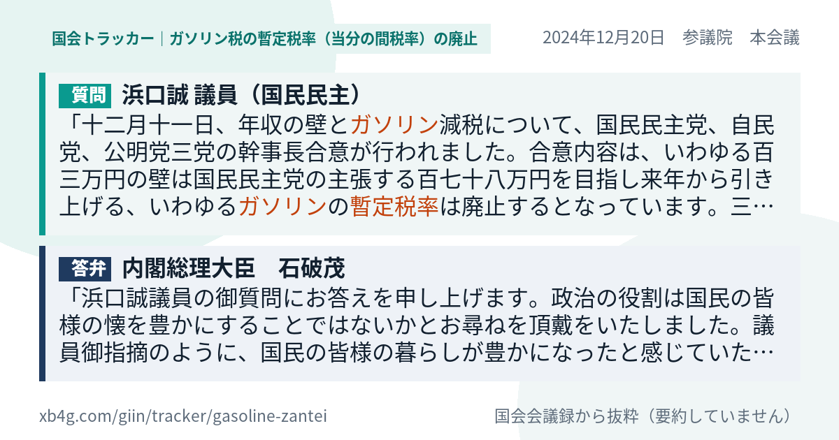 質問と答弁のカード