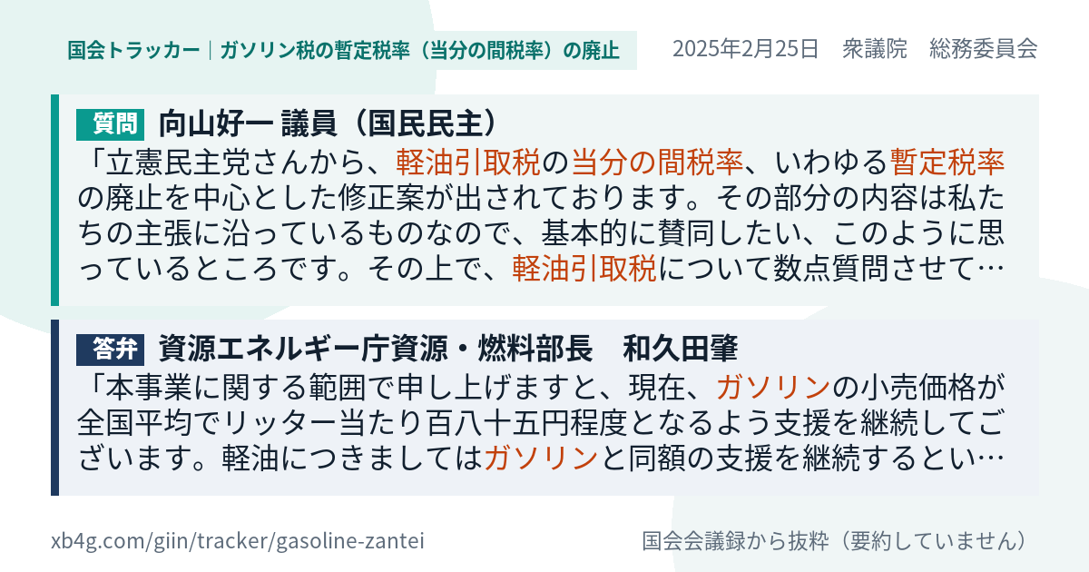 質問と答弁のカード