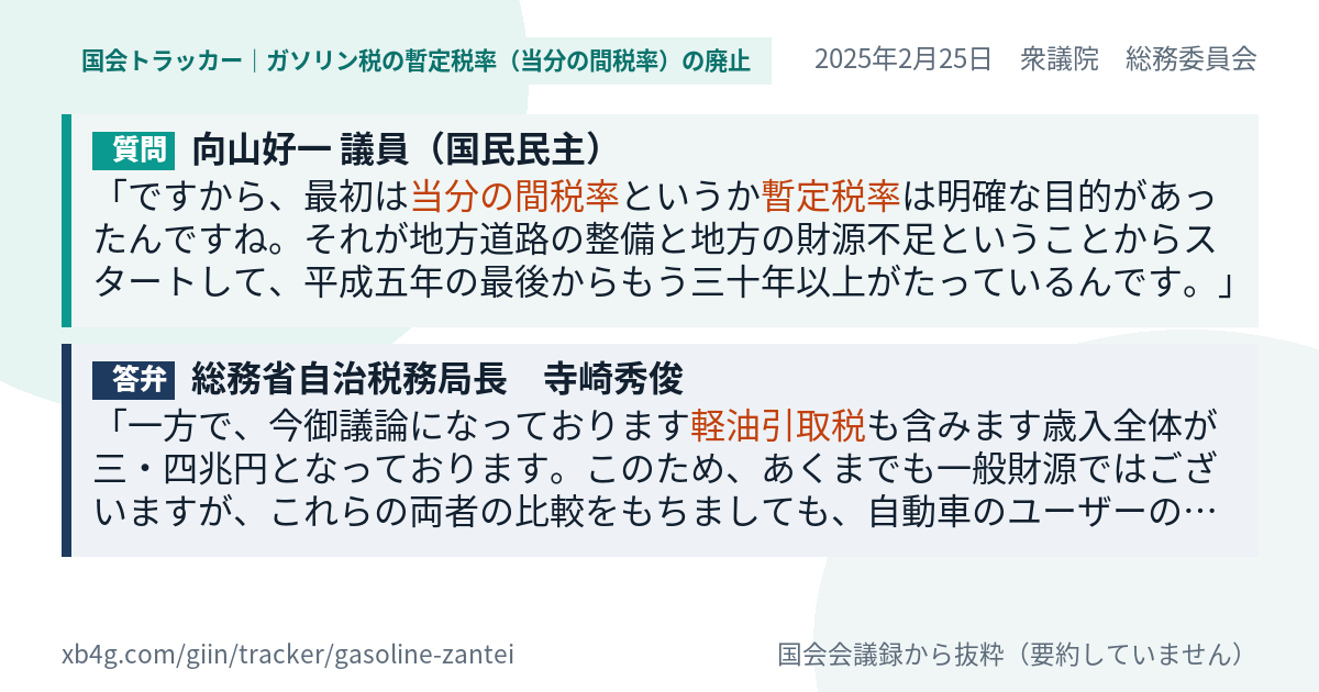 質問と答弁のカード