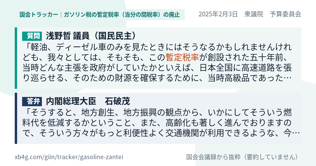 質問と答弁のカード