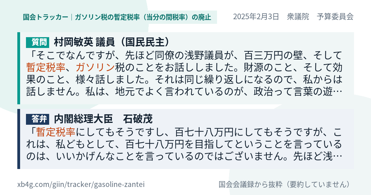 質問と答弁のカード