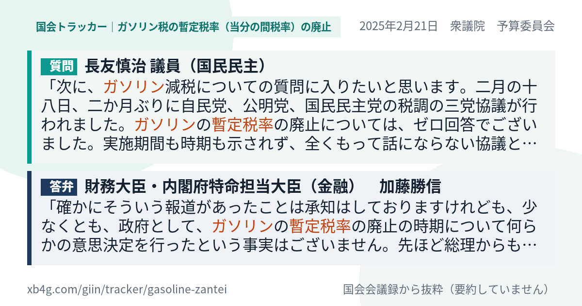 質問と答弁のカード