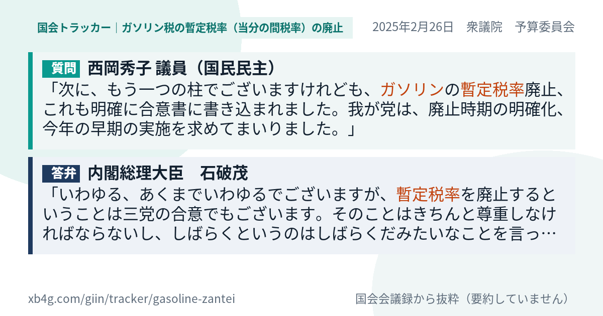 質問と答弁のカード