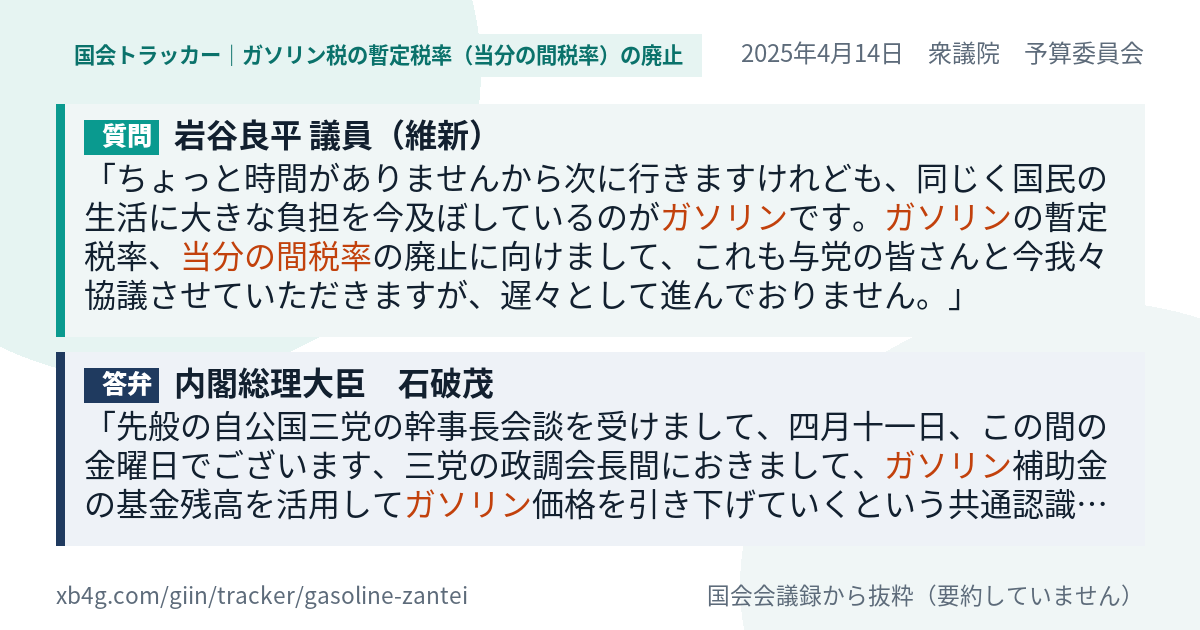 質問と答弁のカード