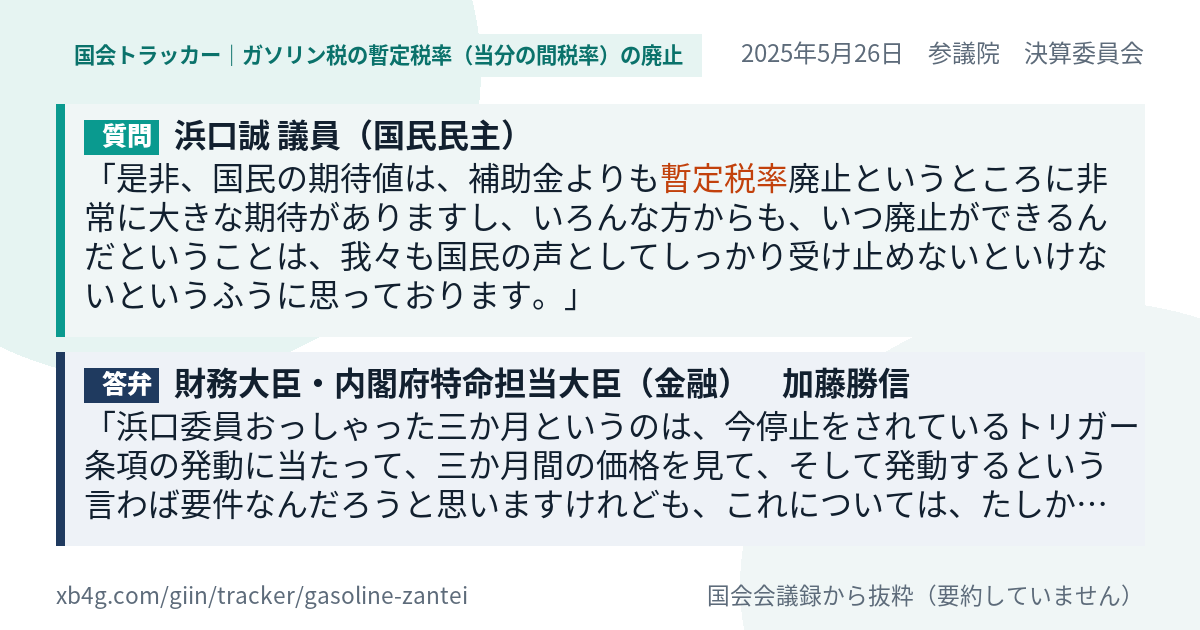 質問と答弁のカード