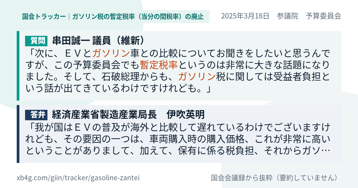 質問と答弁のカード