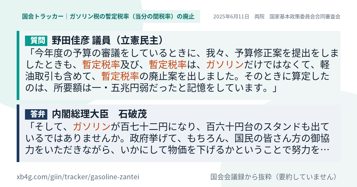質問と答弁のカード