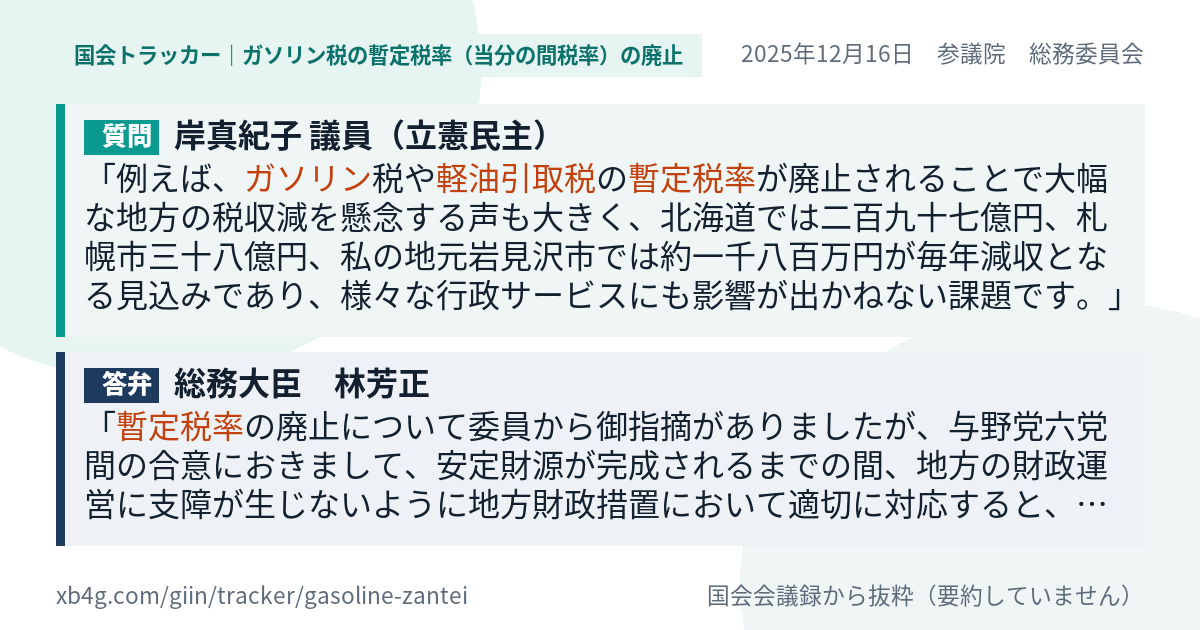 質問と答弁のカード