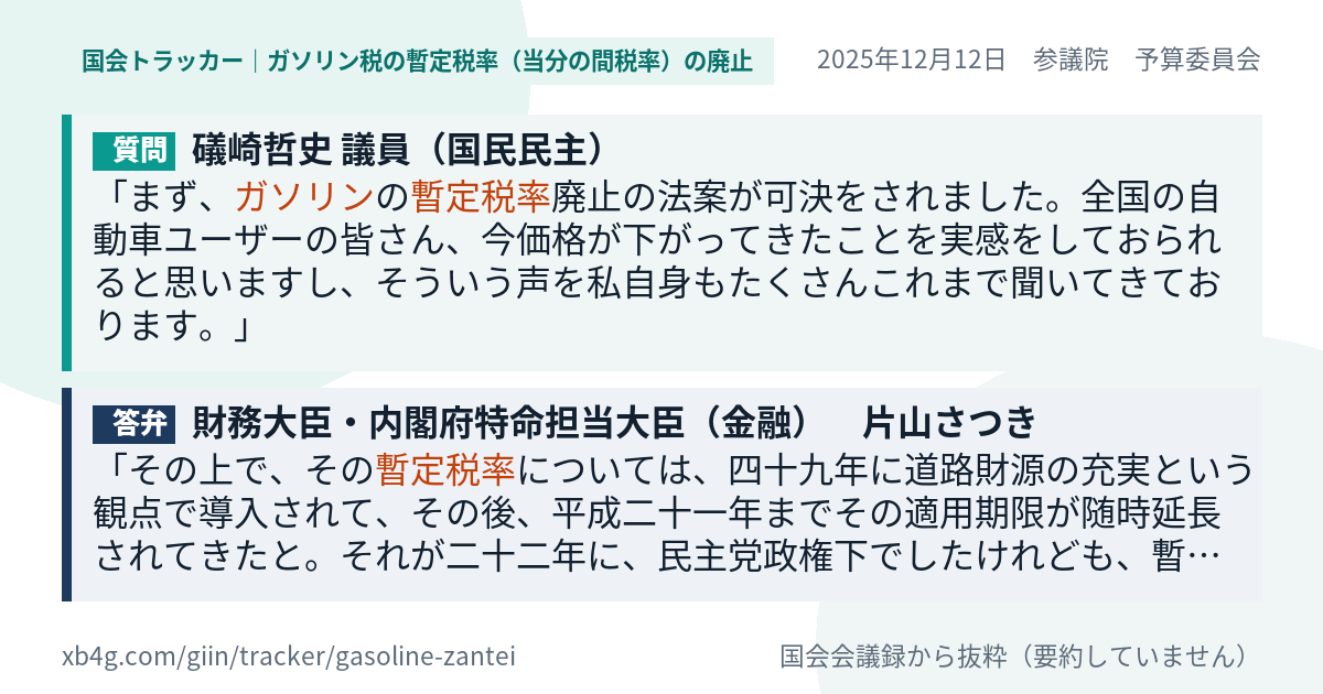 質問と答弁のカード