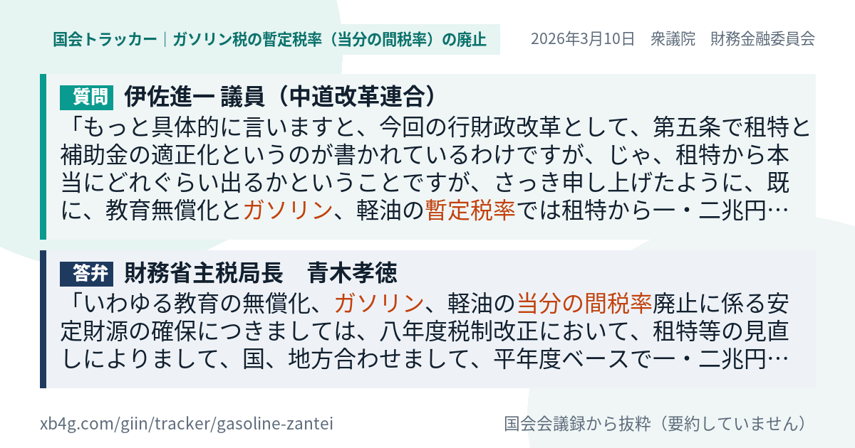 質問と答弁のカード