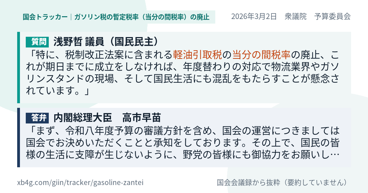 質問と答弁のカード