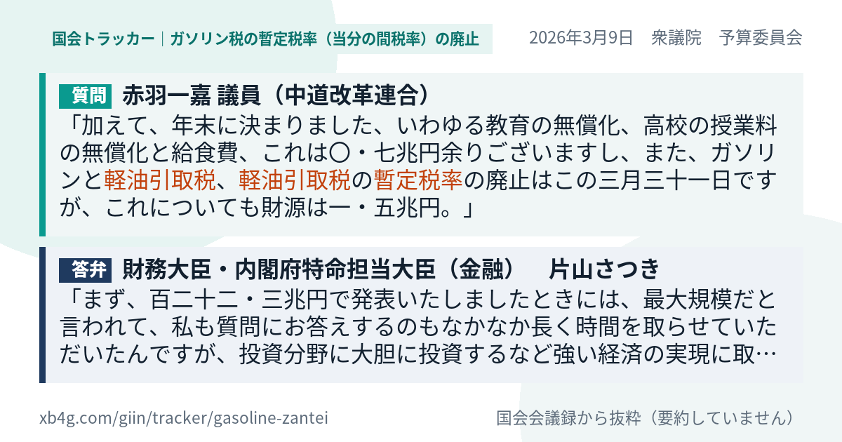 質問と答弁のカード