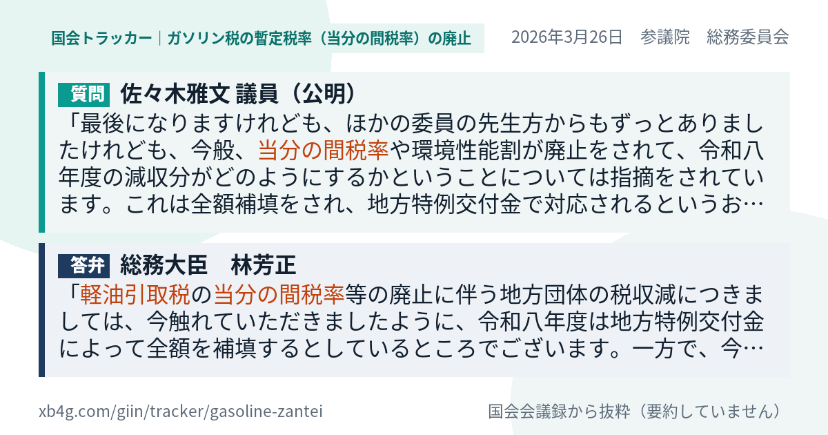 質問と答弁のカード