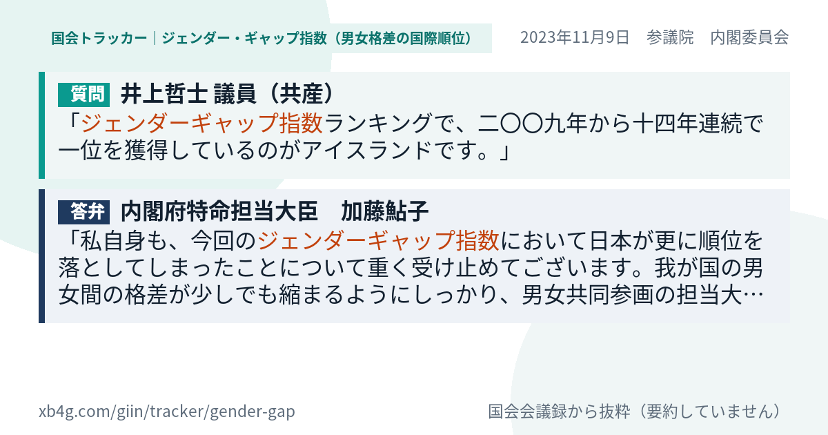 質問と答弁のカード