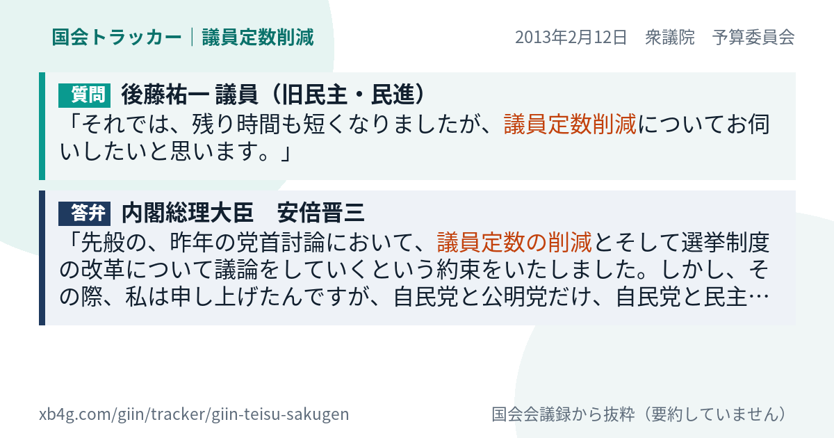質問と答弁のカード
