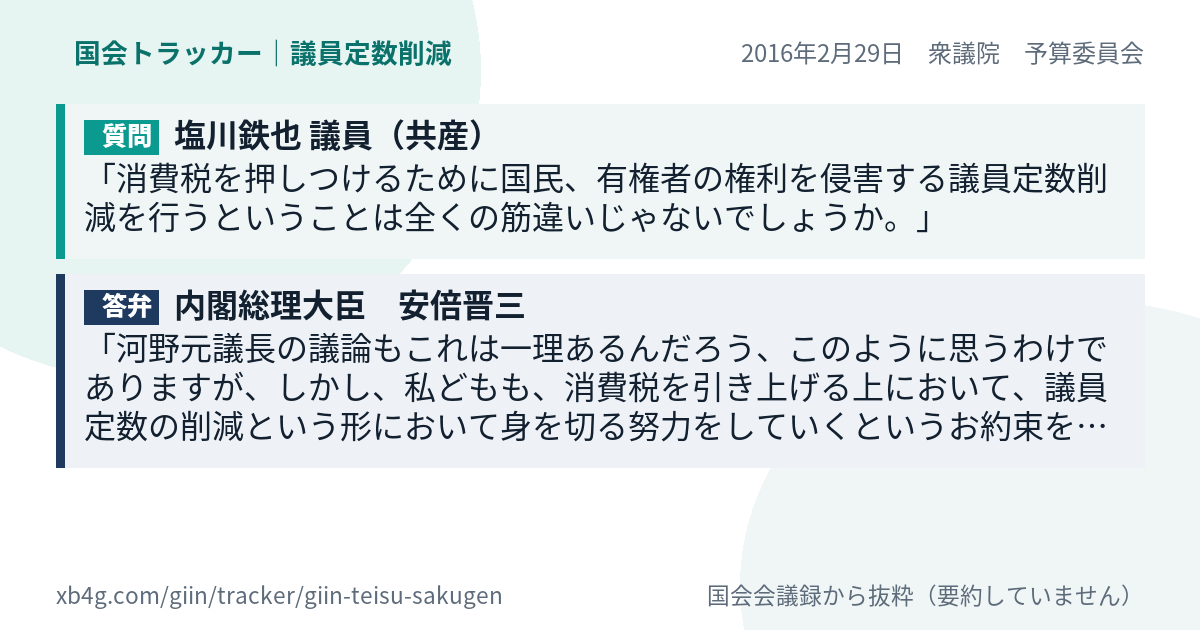 質問と答弁のカード