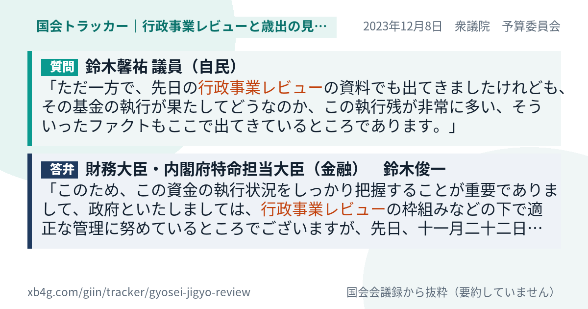質問と答弁のカード
