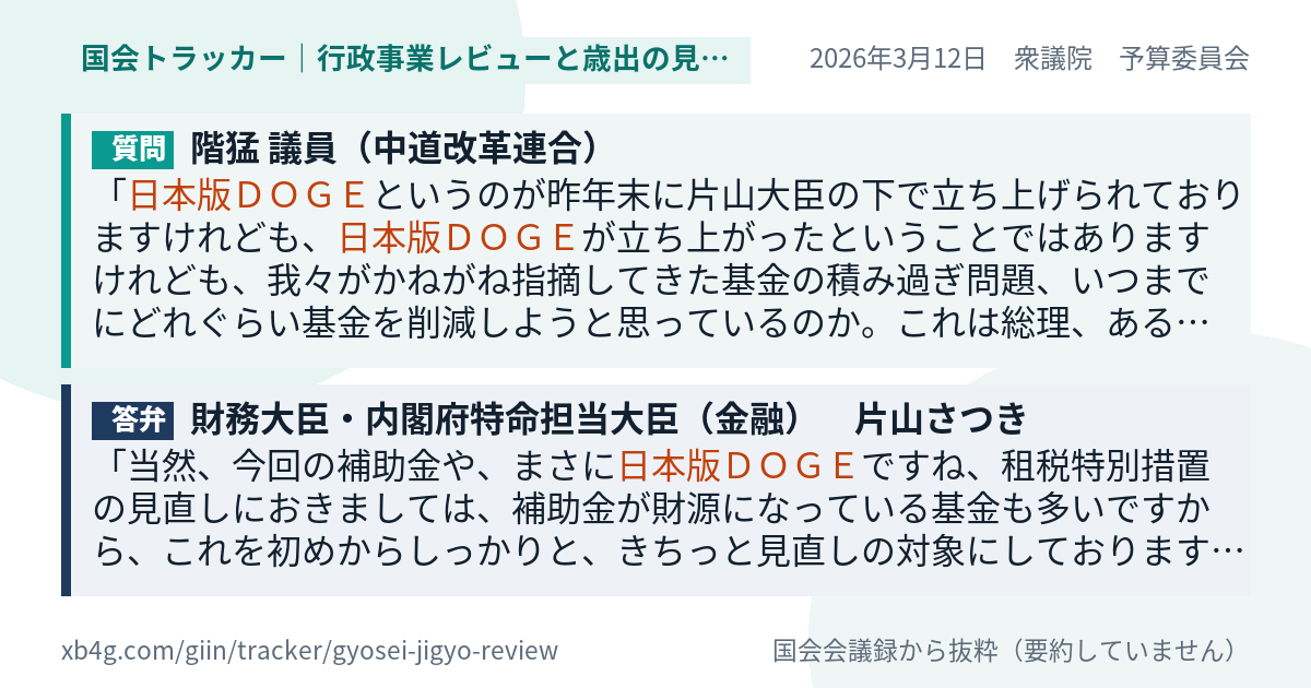 質問と答弁のカード