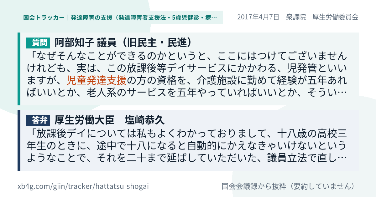 質問と答弁のカード