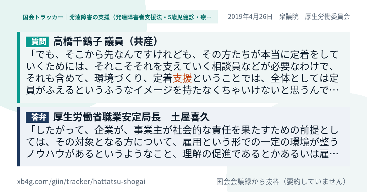 質問と答弁のカード