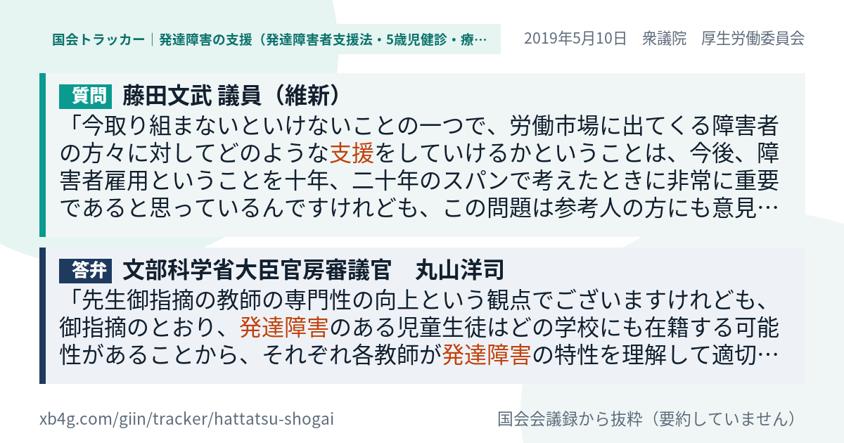 質問と答弁のカード