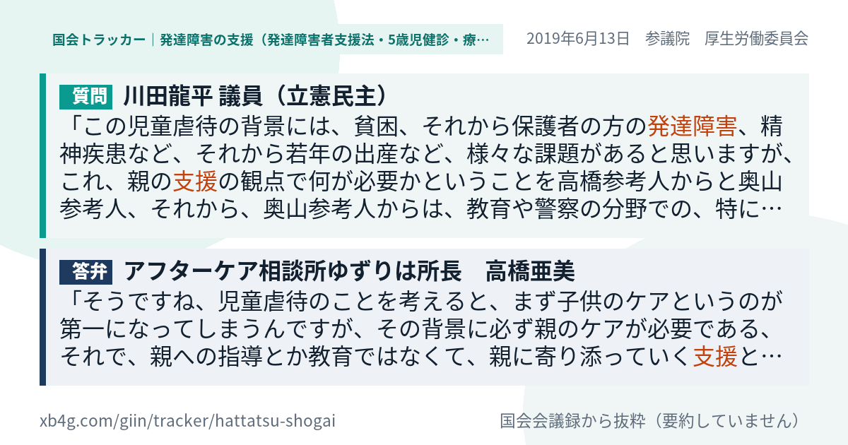 質問と答弁のカード