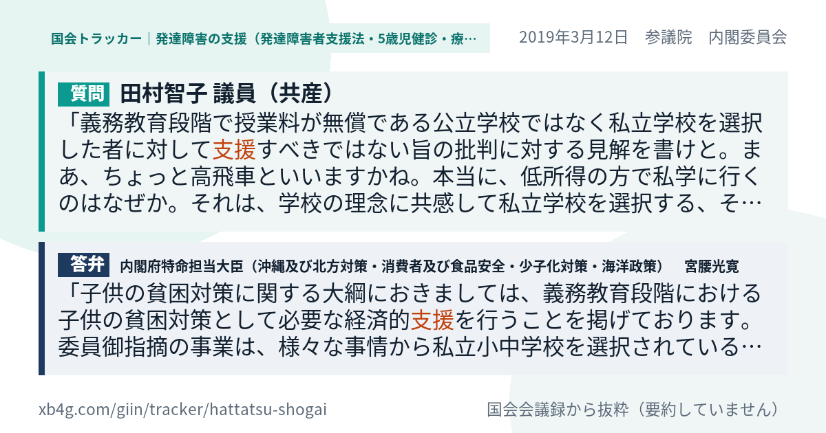 質問と答弁のカード