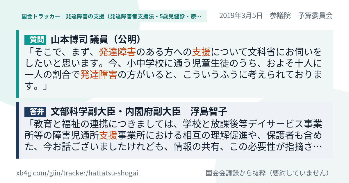 質問と答弁のカード