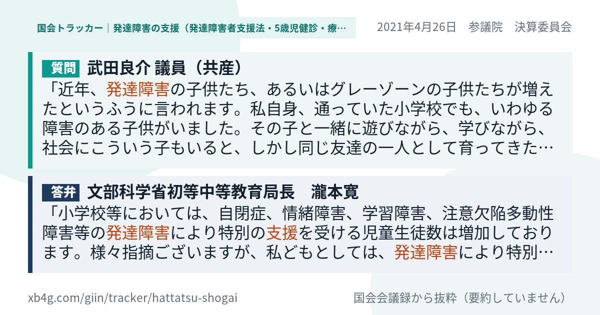 質問と答弁のカード